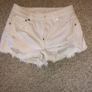 American Eagle white jean shorts